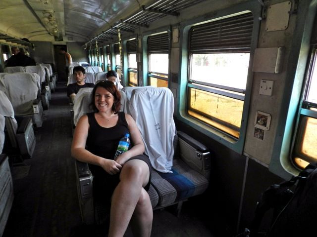 "Relaxing" in upper class enroute to the Gokteik Viaduct... sort of, you can never really relax on a train this bumpy