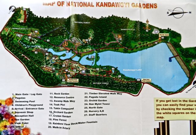 Map of National Kanawgyi Garden: The Pyin oo Lwin Botanical Garden