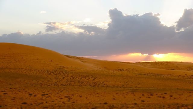 The sand dunes of the Gobi Desert
