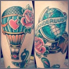 Travel Tattoo Ideas - wanderlust hot air balloon