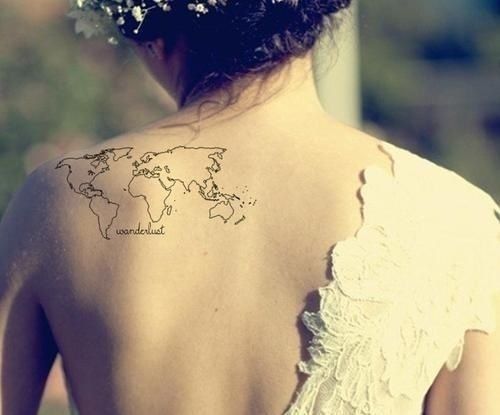 Travel Tattoo Ideas - world map