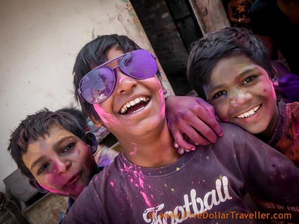 Holi Festival 2014 jaipur - Street kids celebrate