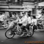 Family of 5 on a motorcycle - cambodia, Asia