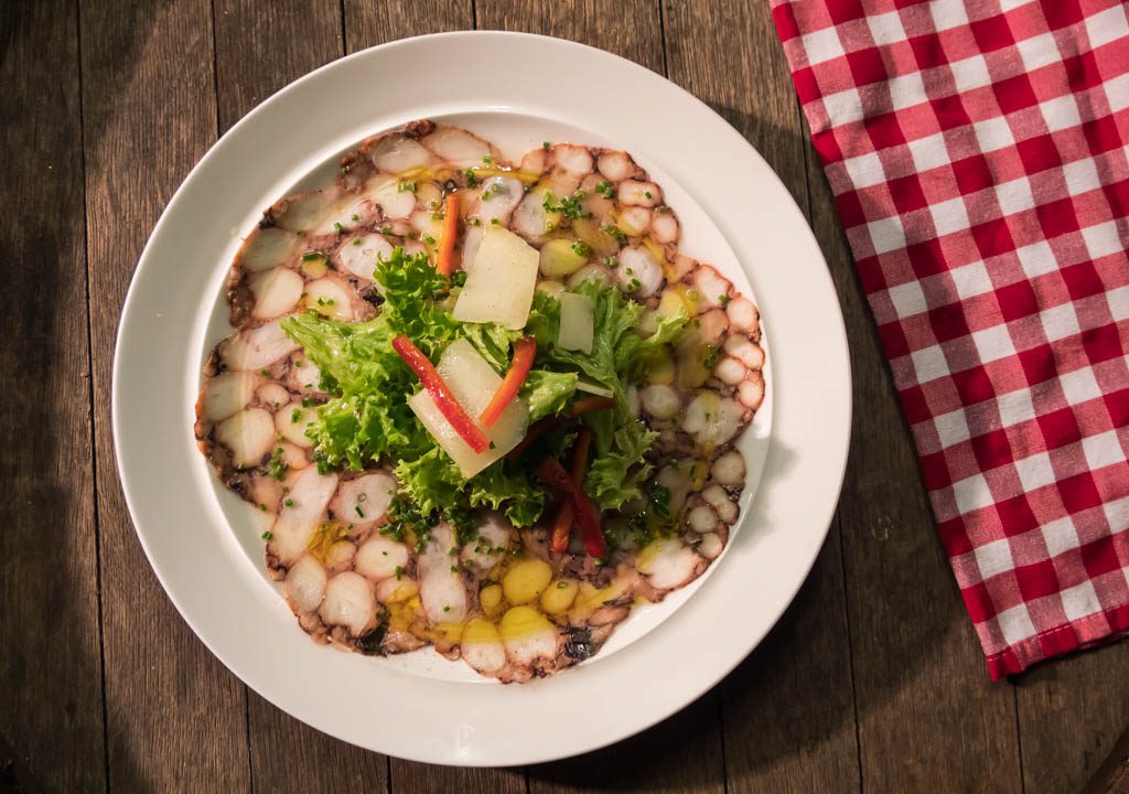 sallis restaurant crete - Octopus Carpaccio