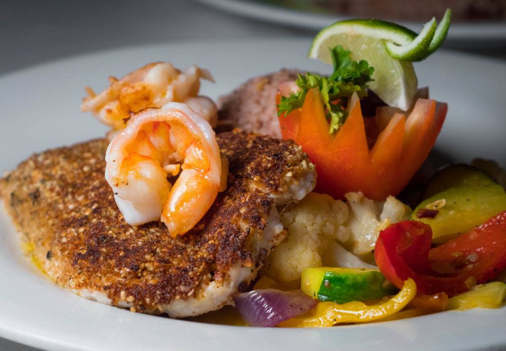 Belize Food: Cashew Crusted Grouper - Palmilla Restaurant @ Victoria House Belize