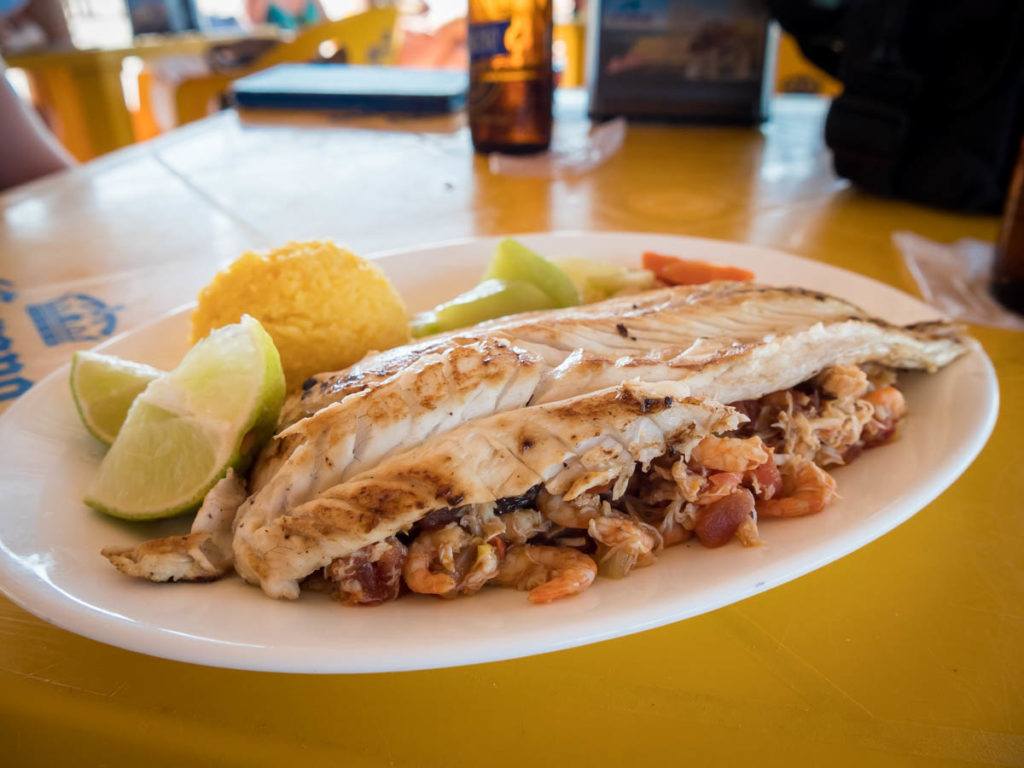 Mayan Food & Yucatan Food: Fish stuffed with seafood - pescado relleno con mariscos