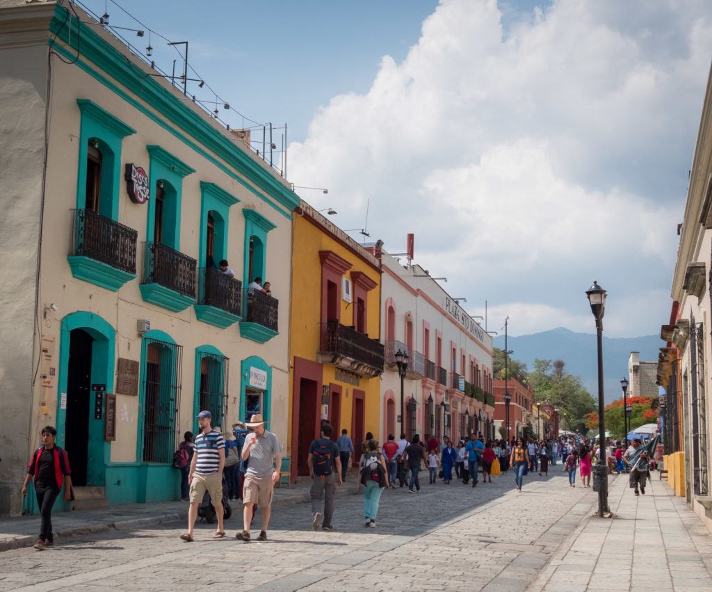 Colourful buildings in downtown: things to do in Oaxaca City Mexico