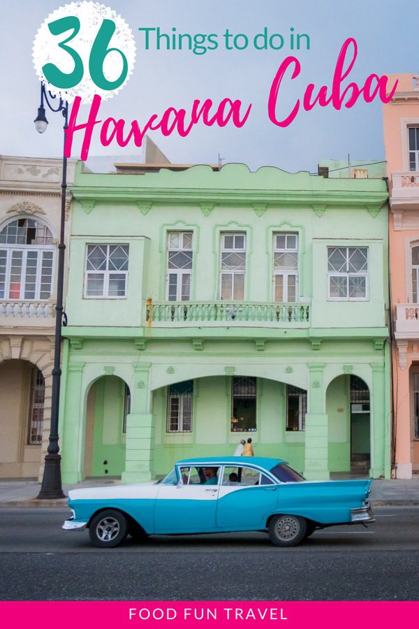 Our guide for what to do in Havana Cuba for food & fun - Including our custom Havana Cuba Map. We defy the trends by finding good food in Cuba! We jump in a classic car and ride around the streets of New Havana. Plus our guide to where to drink the best mojitos & daiquiris. All in our Havana Cuba Travel Guide.