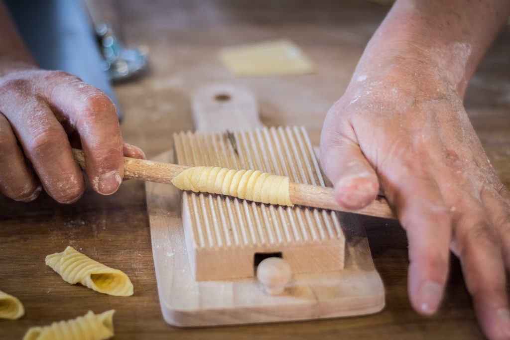 Hand Making Fresh Garganelli pasta
