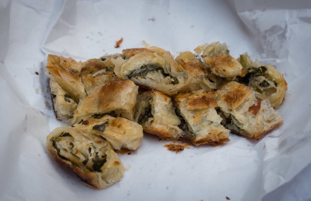 Istanbul Street food - traditional Turkish food - What to eat in Istanbul: Cheese & Spinach Börek