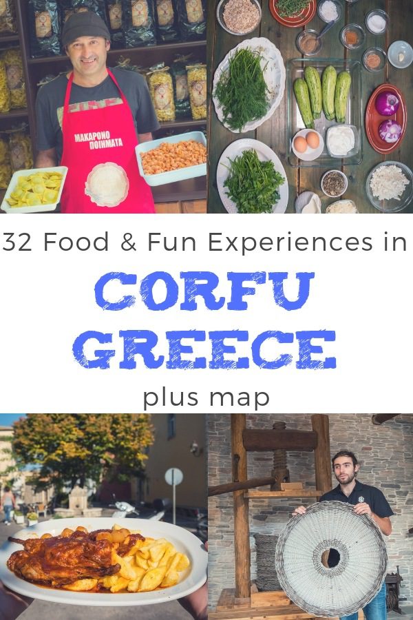 Our Corfu Guide For What To Do In Corfu - Food Experiences, Attractions, Restaurants, scenic drives and more! Inc. Corfu Greece Map with everything listed.