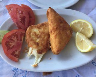 Saganaki Cheese - Santorini greek restaurant - best restaurants Santorini