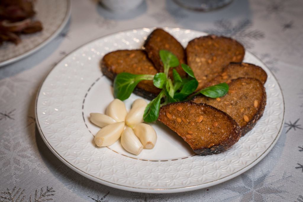 Food In Lithuania | Traditional Lithuanian Food in Vilnius: Kepta Duona - Fried Rye Bread With Garlic