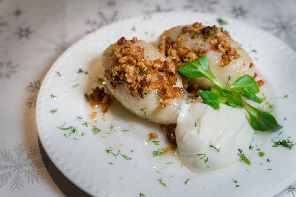 Food In Lithuania | Lithuanian national dish: Cepelinai (Zeppelins) - Potato Dumplings Stuffed With Meat