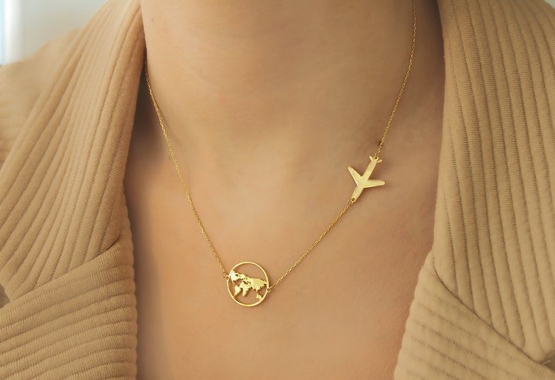 female travel gifts - airplane necklace