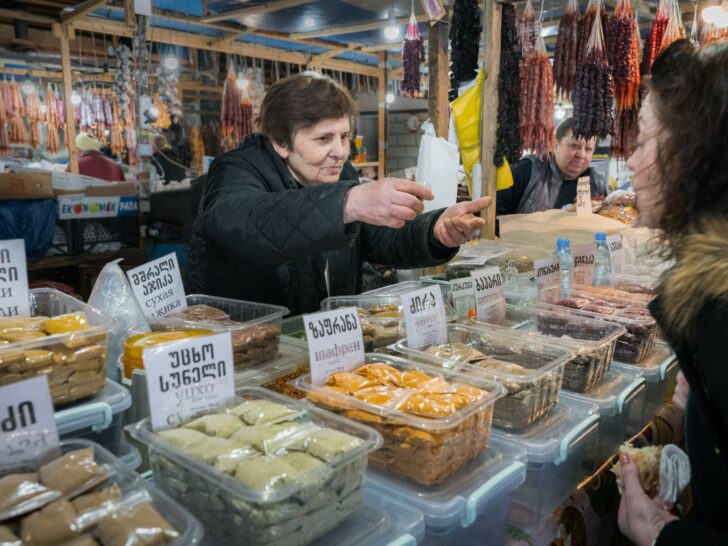 Georgian Cheese - Municipal Market Telavi Georgia 