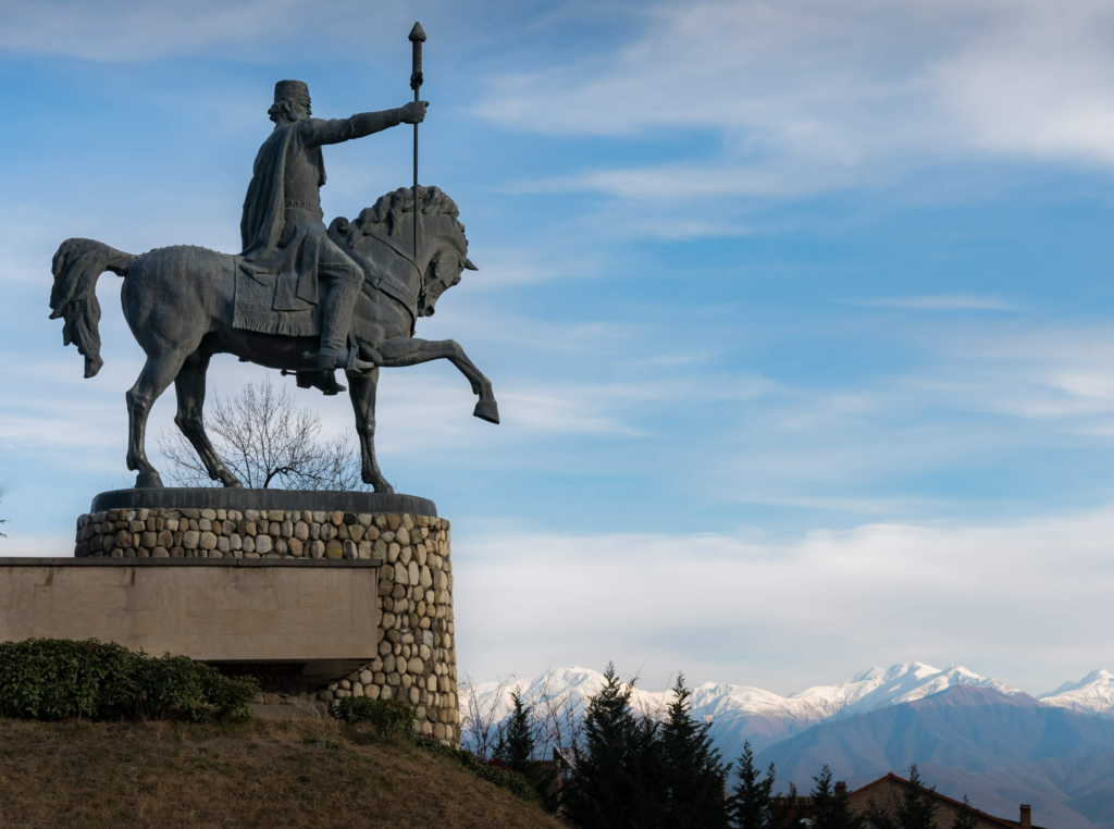 King Erekle II statue at the Telavi Fortress 