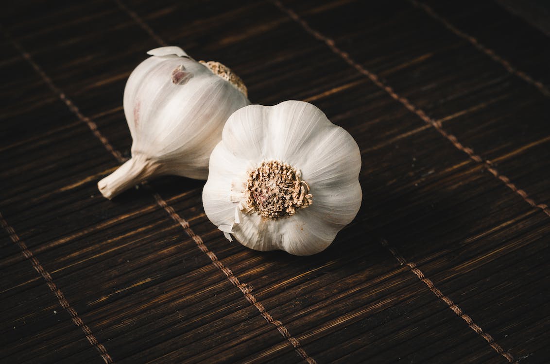 Free Two White Garlics Stock Photo