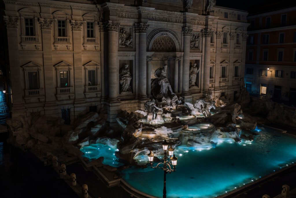 Trevi Fountain At Night - Photo by Iwan Wasyl: https://www.pexels.com/photo/famous-fountain-at-night-5610604/